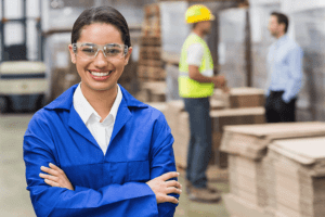 female manufacturing employee
