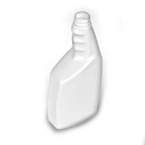 The white opaque Trigger Sprayer bottle, designed with a narrow neck and curved top, sits elegantly against a plain white background, ideal for cleaning products and repurposing.