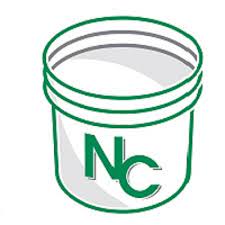Illustration of a white bucket with green trim featuring an 